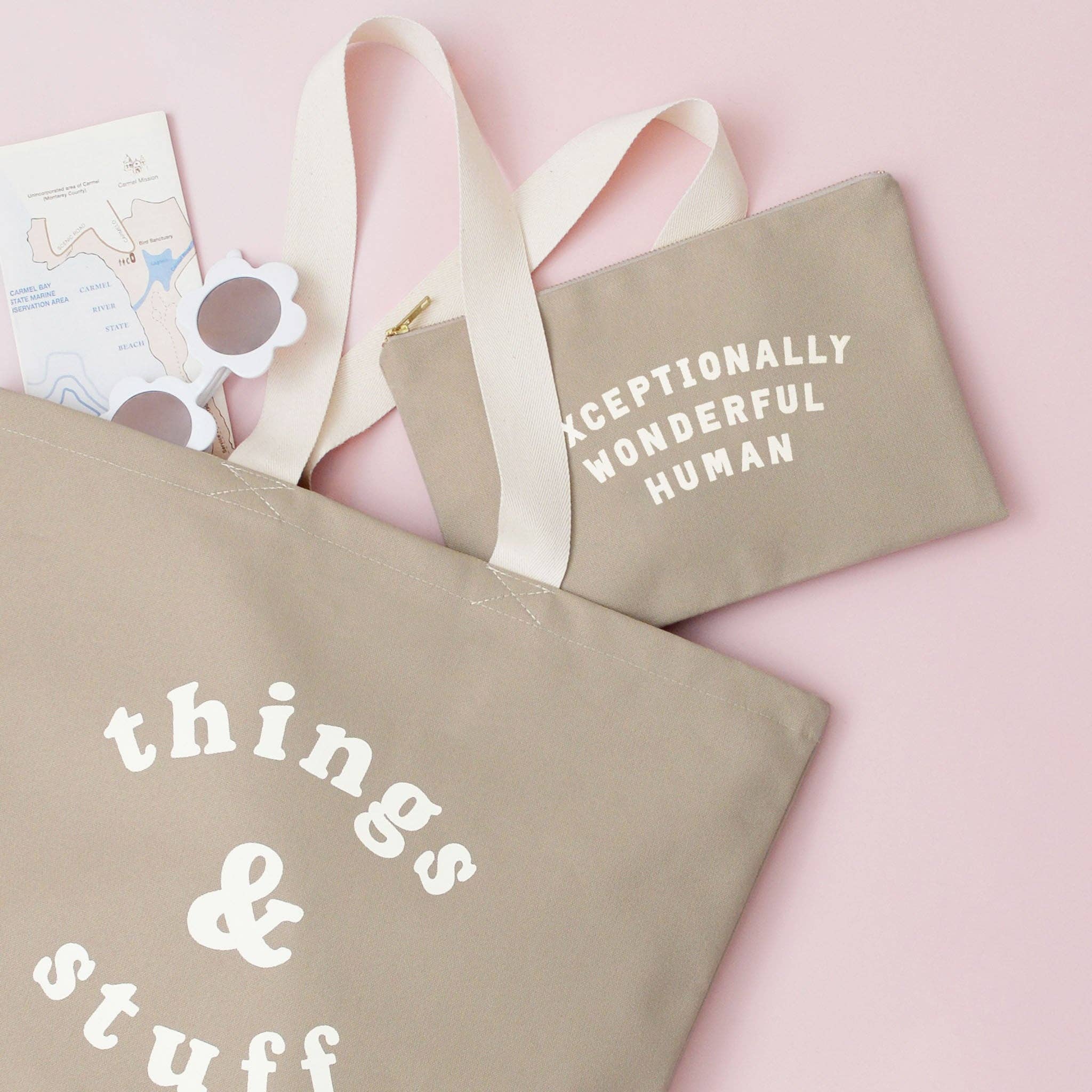 Alphabet Bags – wholesale Pouch – Women’s – Exceptionally Wonderful Human - Stone Pouch2