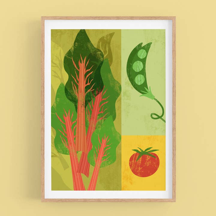 Chard Vegetable Art Print for wholesale by Astrid Weguelin Illustration