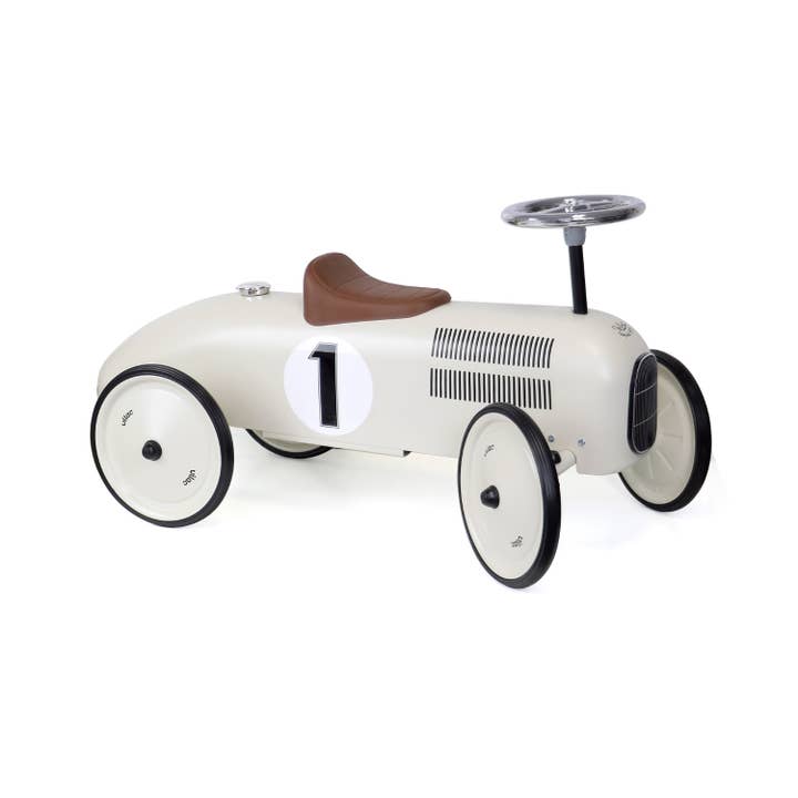 Vilac Off White Metal Ride-On Car Vintage Style Toy Vehicle for wholesale by Hippychick