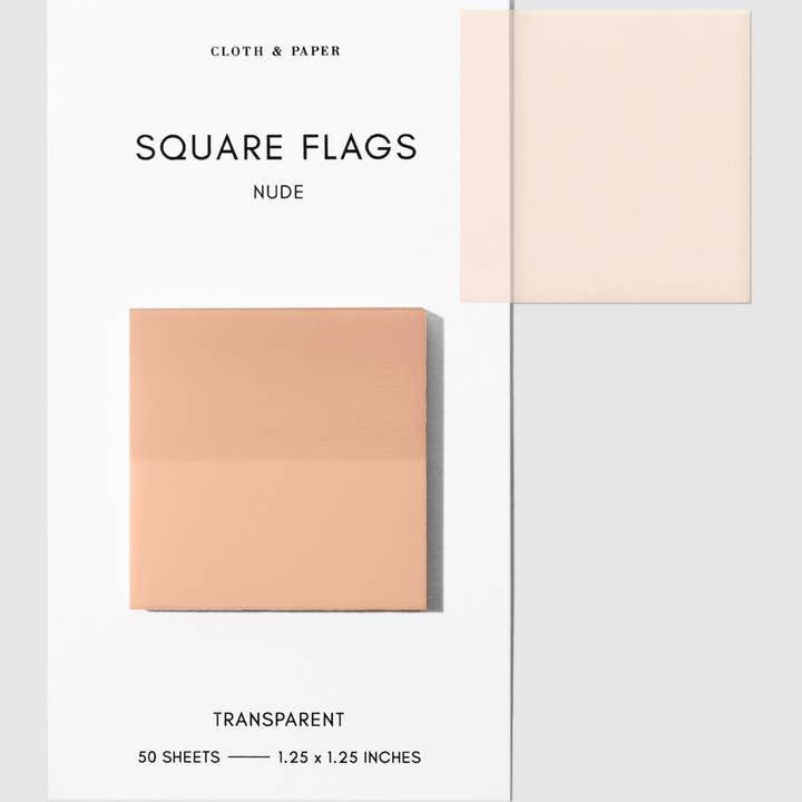 Cloth & Paper - Wholesale Bookmark - Square Transparent Page Flags44