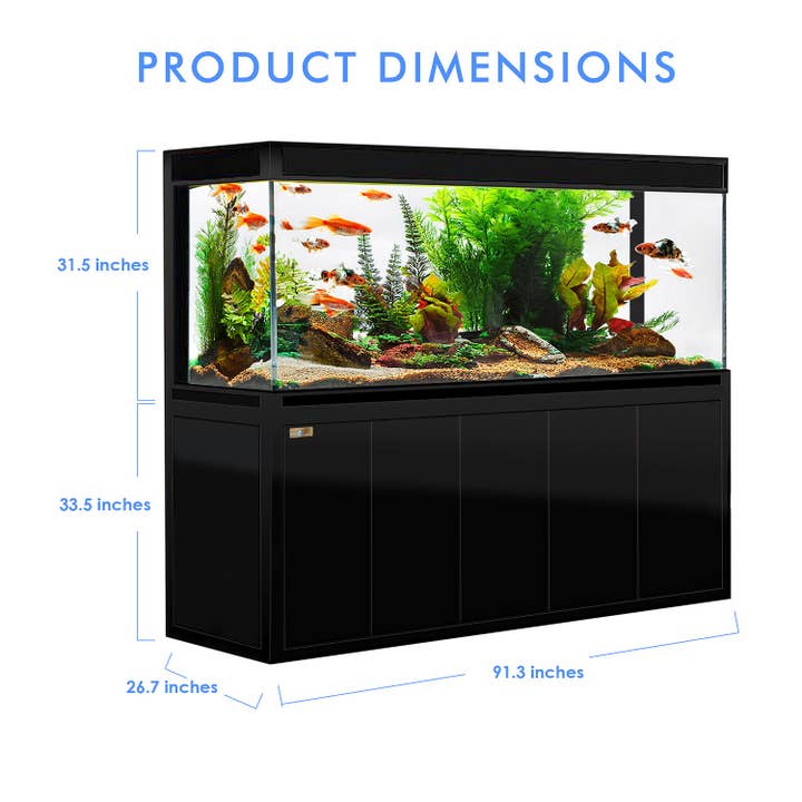 AQUA DREAM - Wholesale Nature & Outdoors - Big Fish Tank 400 Gallon Tempered Glass Aquarium Black - Updated2