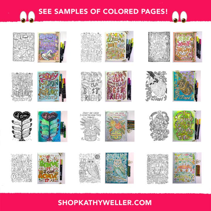 Kathy Weller Art+Ideas - Wholesale Coloring Book - Adult - Self Reliance Coloring Book for Self Love3