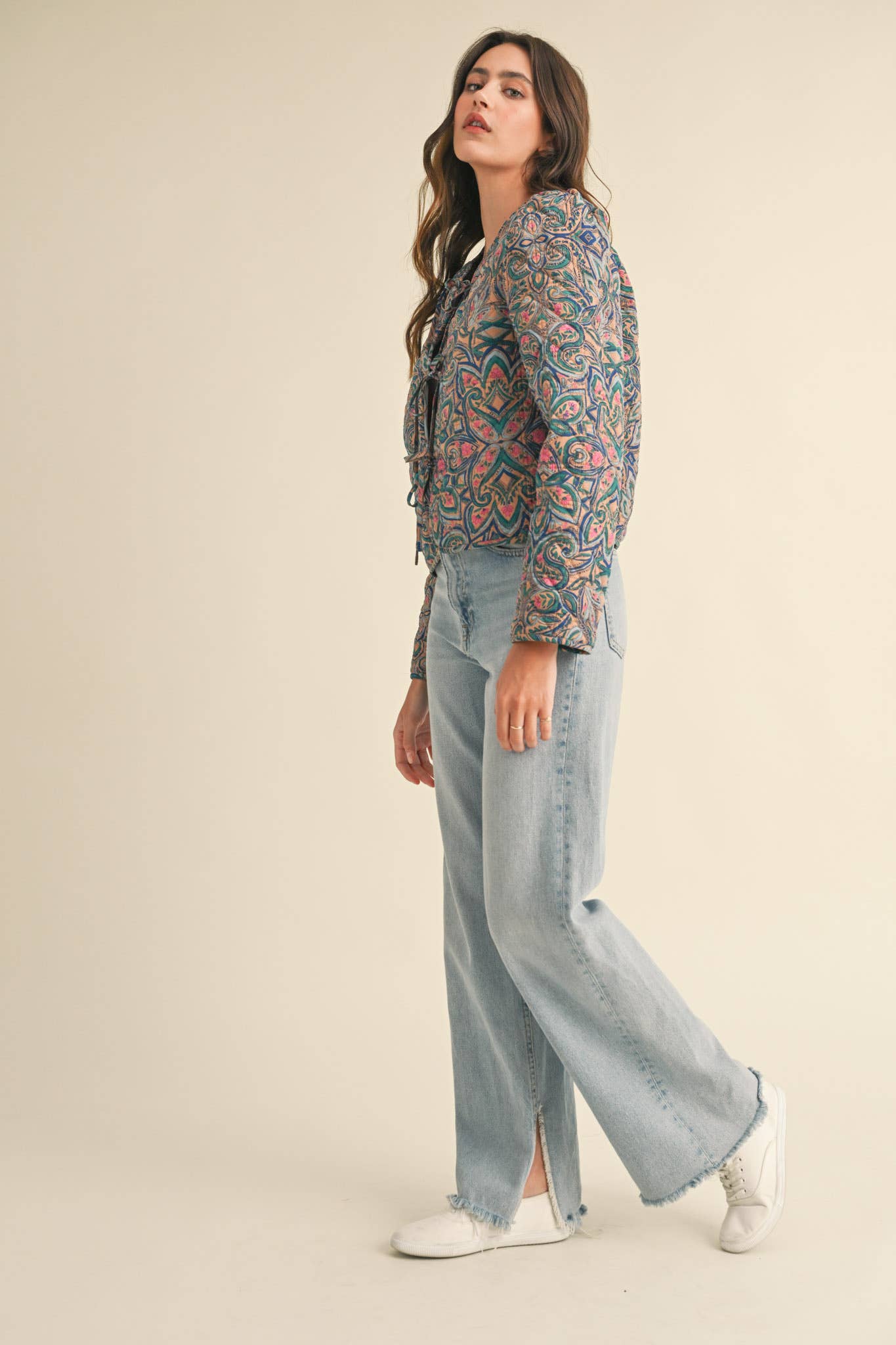 &MERCI - Wholesale Jacket - Women's - EXCLUSIVE PRINT QUILTED PAISLEY PRINT JACKET MJK36347