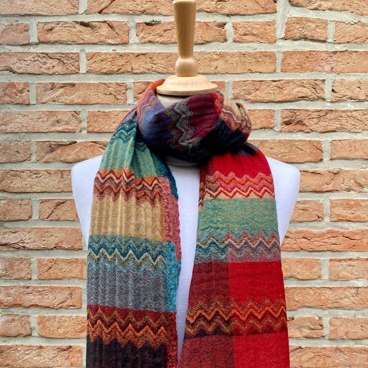 DIWALI PARIS - Wholesale Scarf - Women's - TANSEN SCARF - RED - 100% WOOL1