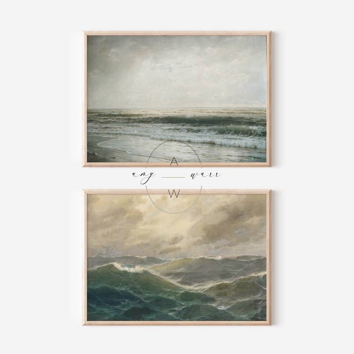 AMY WARR ART - Wholesale Art Print - Vintage Art Print - Beach Landscape- 'Ocean Water' No. 23