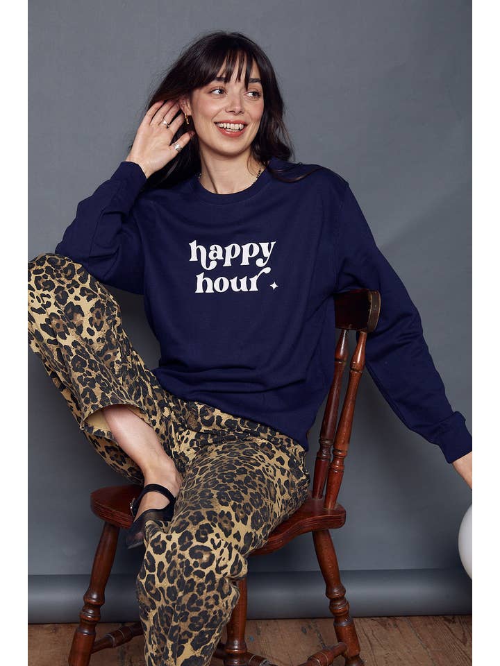 Rock On Ruby - Wholesale Graphic Sweatshirt - Women's - Happy Hour Slogan Sweatshirt4