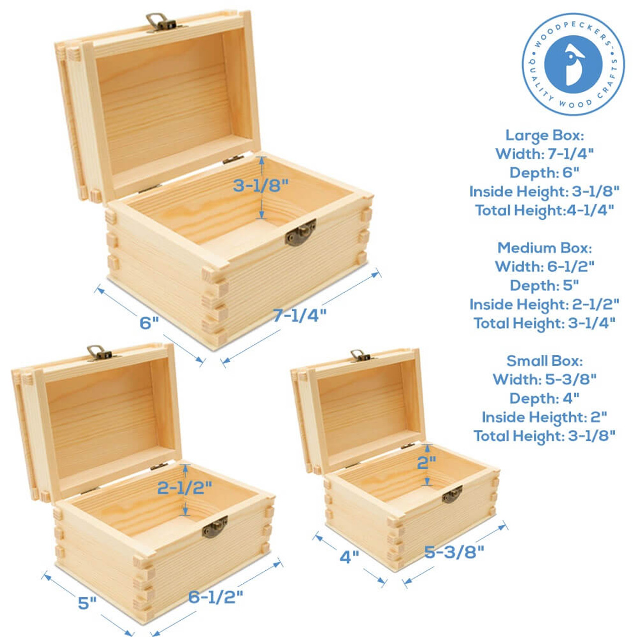 Woodpeckers Crafts - Wholesale Craft Supplies - Unfinished Wooden Nesting Boxes, Set of 33