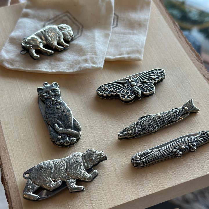 Son of a Sailor - Wholesale Pocket Knife/Holder - Cute Little Brass Animal Pocket Knife