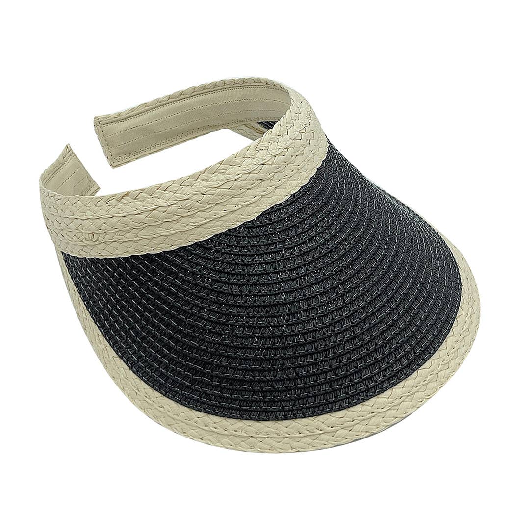 Fashion City - Wholesale Visor - Women's - Colored Straw Sun Visor Sun Hat0