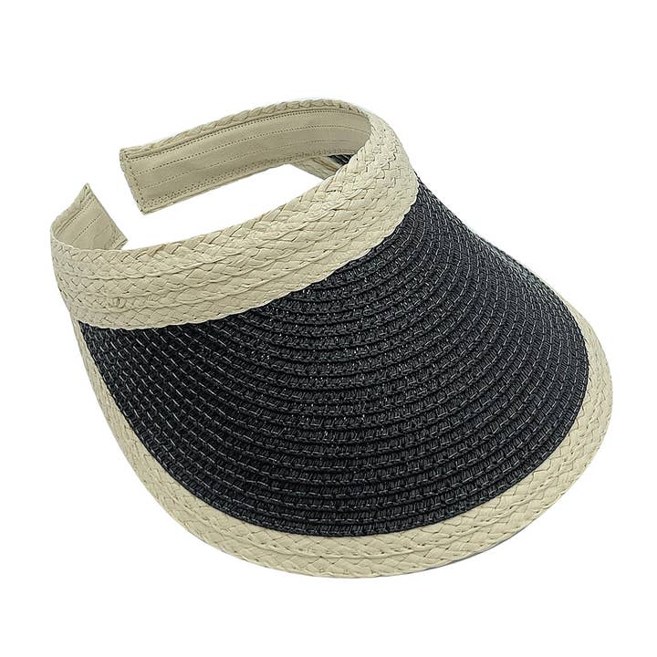 Fashion City - Wholesale Visor – Women's - Colored Straw Sun Visor Sun Hat