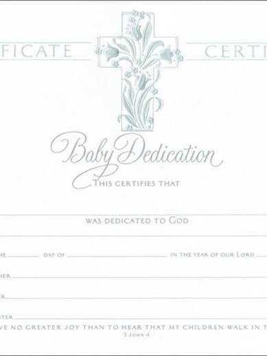 Certificat de dévouement pour bébé - Premium, gaufré en feuille de perles pour la vente par Warner Press