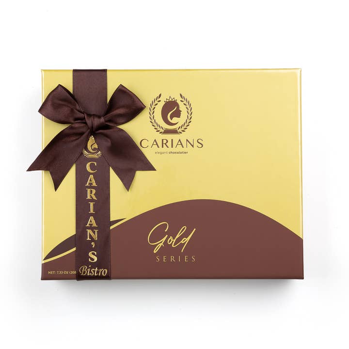 Carian's Bistro Chocolates - Wholesale Chocolate Box - Valentine's Chocolate Gift Box Gold, Premium Luxury Box1