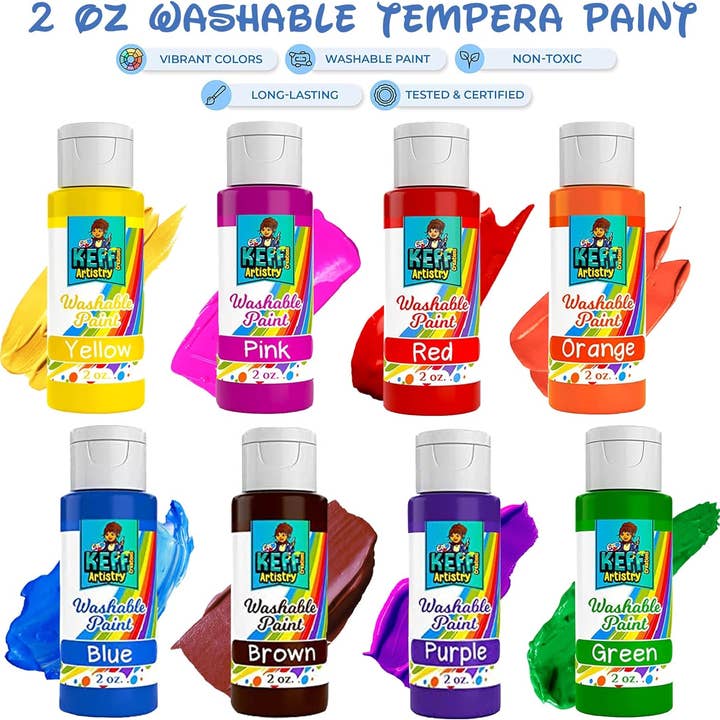 Keff Creations - Wholesale Finger Paint - 30pcs Washable Finger Paint Set for Kids and Toddler