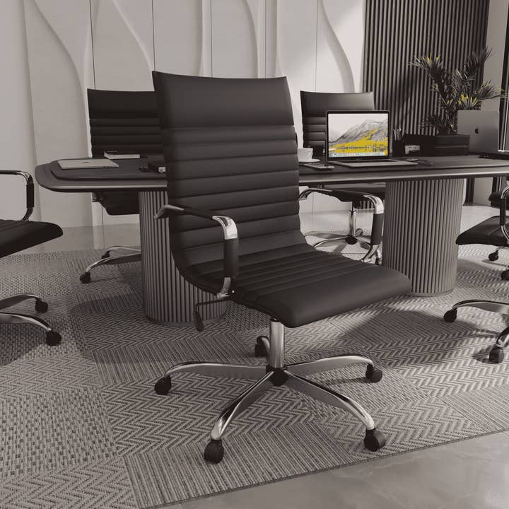 Harris Ergonomisk Højrygget Læder Kontorstol for engroshandel hos LeisureMod