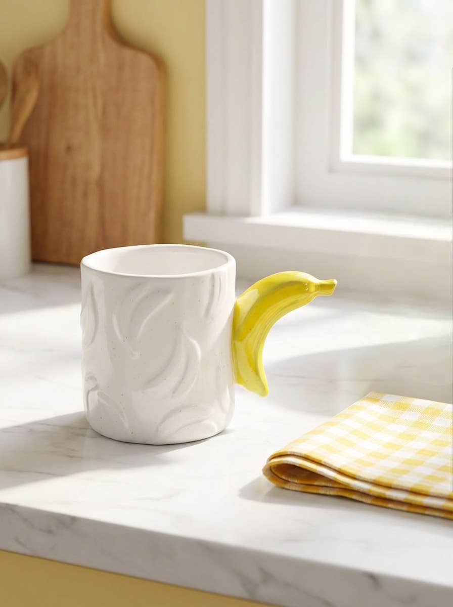 Flora Bunda Inc - Wholesale Coffee Mug - 18 oz Ceramic Banana Handle Mug4