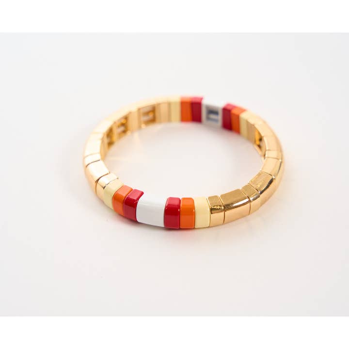 Malibu Sugar – wholesale Beaded bracelet – Gold & Colored Enamel Tile Bracelets