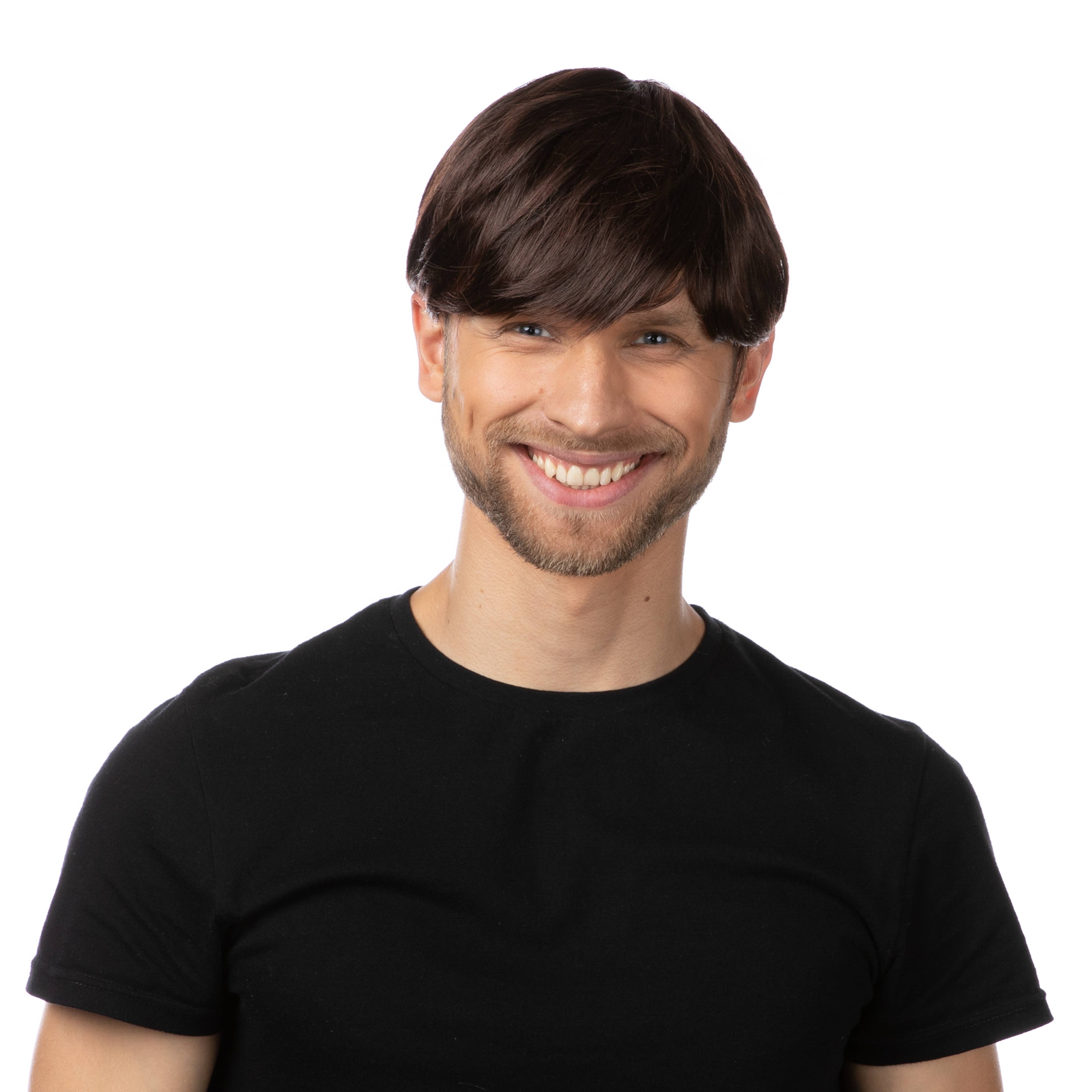 Stylex Party – wholesale Wig/hair piece – Mens Brown Wig Fancy Dress Short Costume Accessory0