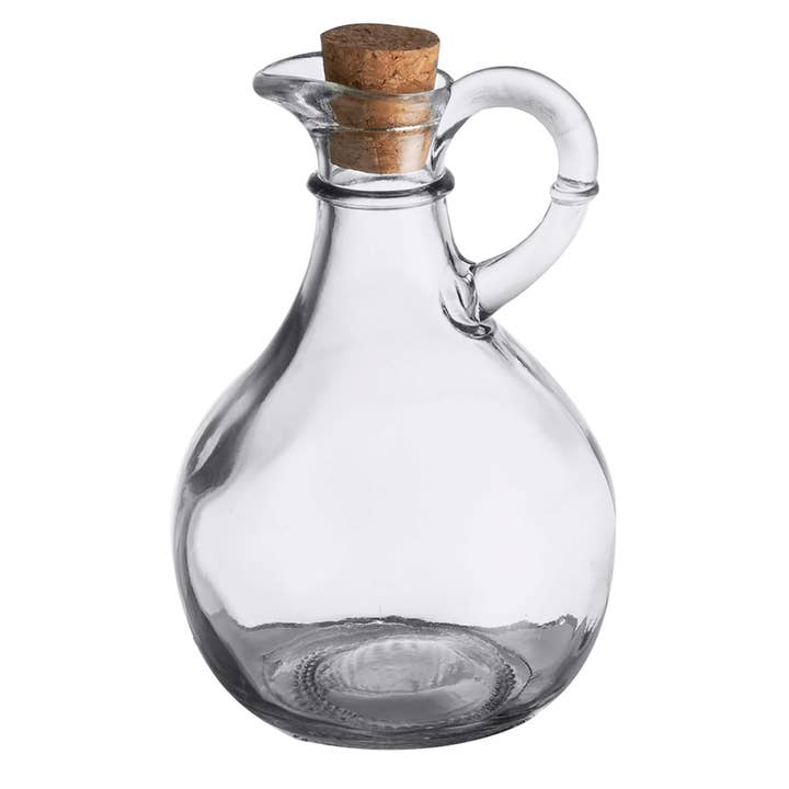 TableCraft Products Company - Wholesale Oil/Vinegar Dispenser - 11 oz Clear Glass Bottles with Cork, Pack of 6