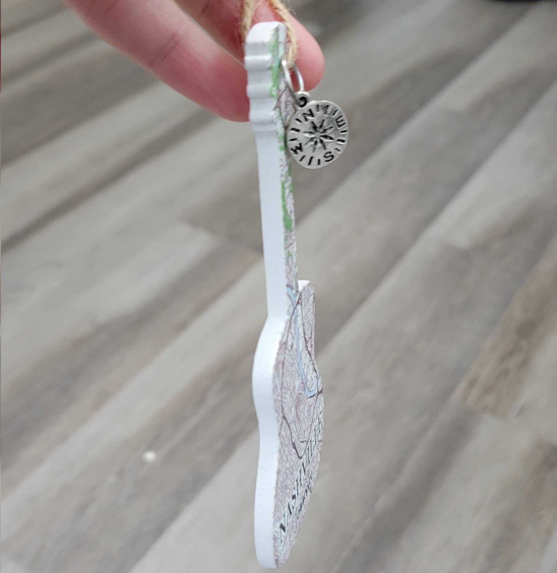 Map Mom - Wholesale Ornament - Guitar Shaped Wood Ornament with Map -Custom Location!3