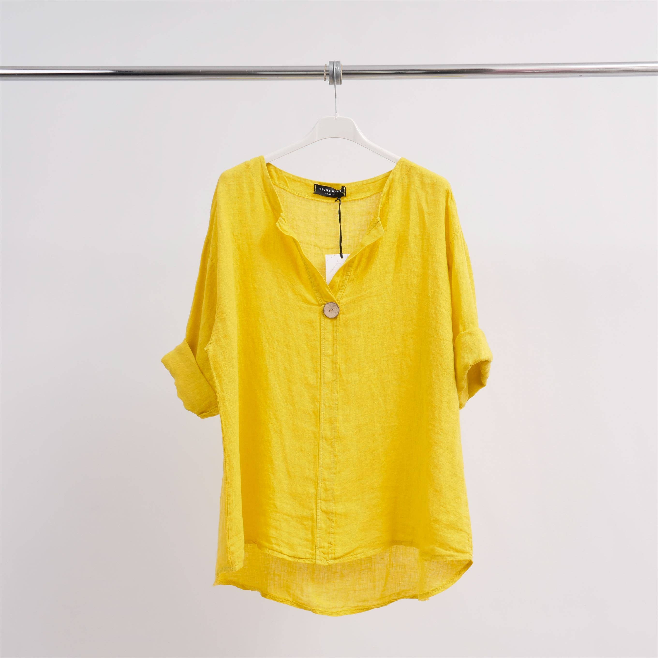 Cecile Wang - Wholesale Tunic - Women's - Linen mao-collar tunic 173243