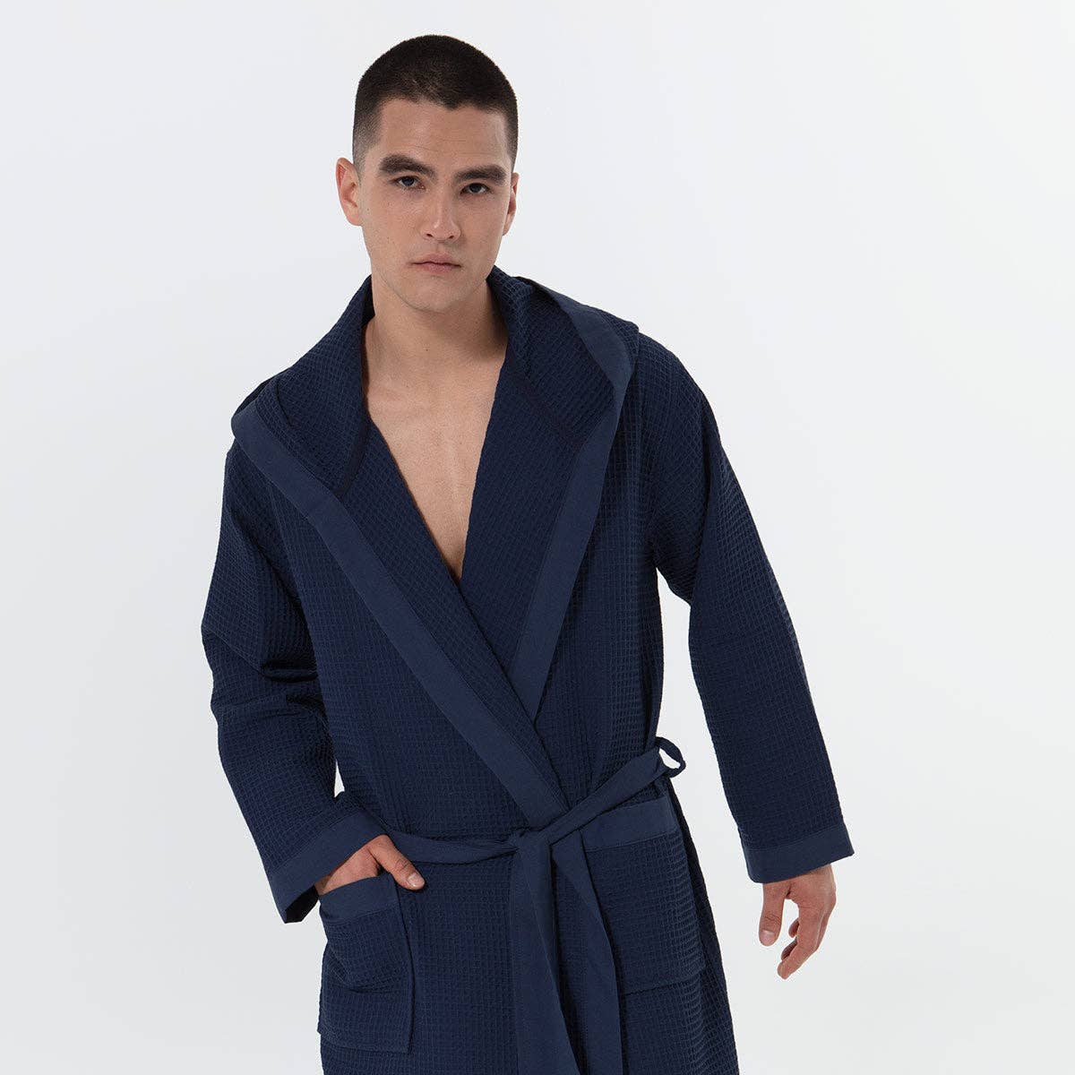 SEYANTE - Wholesale Robe - Men's - Men's Hooded Turkish Cotton Waffle Robe26
