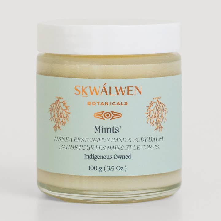 Baume Réparateur pour Mains et Corps Usnea de Mimts pour la vente par Skwálwen Botanicals
