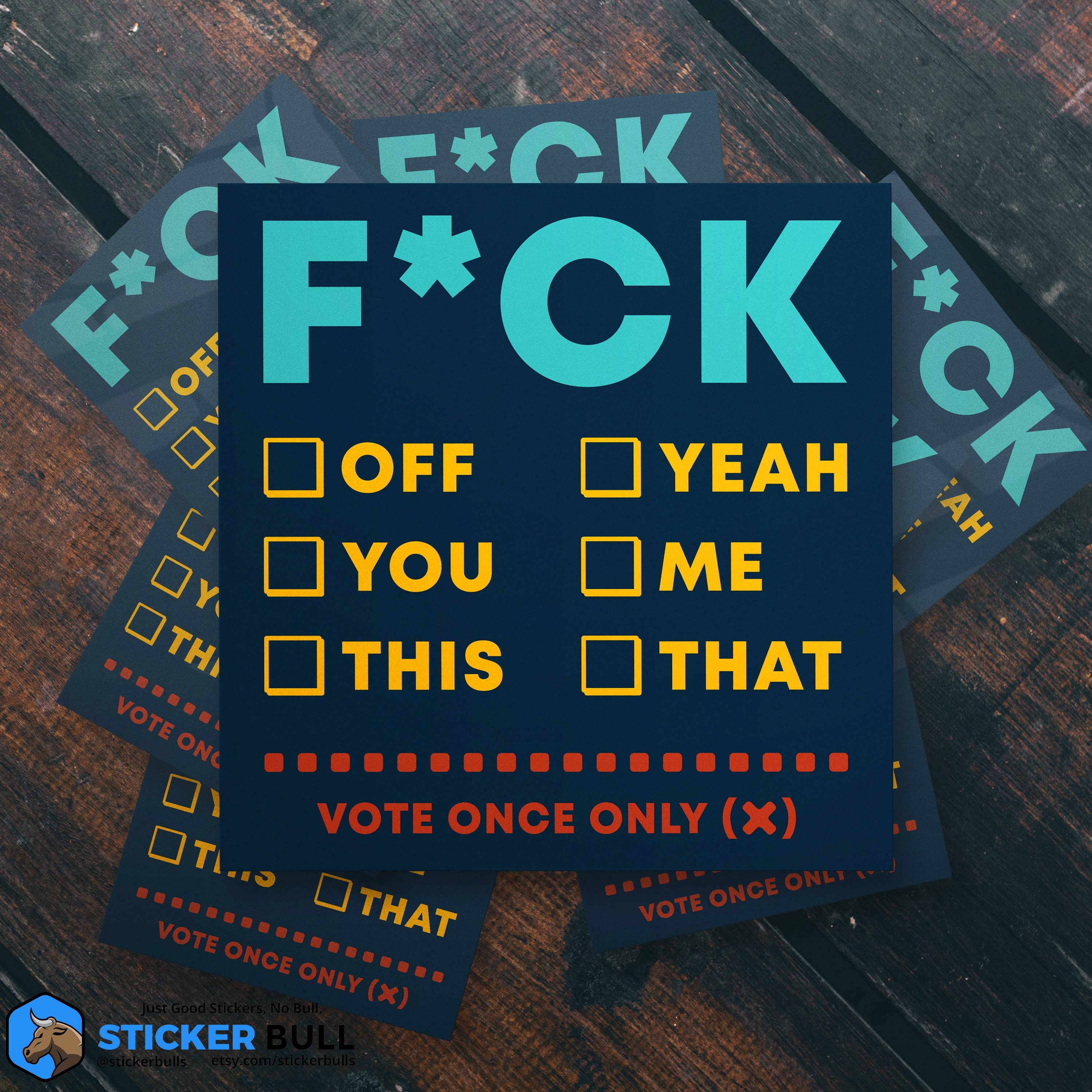 Sticker Bull - Vendita all'ingrosso Adesivo - Adesivo grafico F* ck, adesivo per adulti, adesivo meme, regalo strano, divertente adesivo in vinile impermeabile per bottiglia d'acqua, hydroflask, laptop7