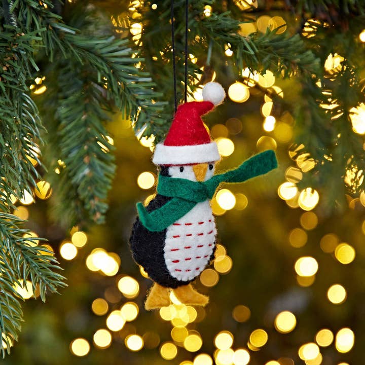 The Paper High Gift Company Limited - Wholesale Ornament - Felt Penguin In Santa Hat Christmas Decoration2