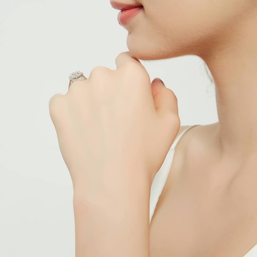 BERRICLE – wholesale Engagement ring – BERRICLE Sterling Silver Halo Heart CZ Engagement Ring Set11