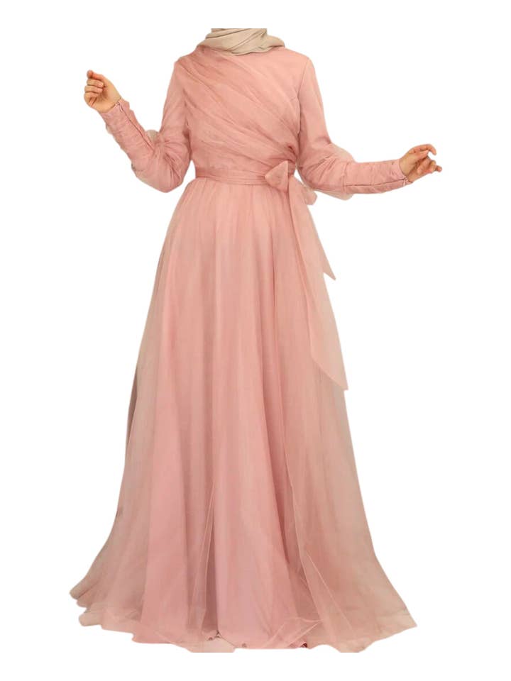 WENOR - Wholesale Dress - Women's - Tulle Dress Long-Sleeved Maxi Dress Women's Muslim Evening Dress11