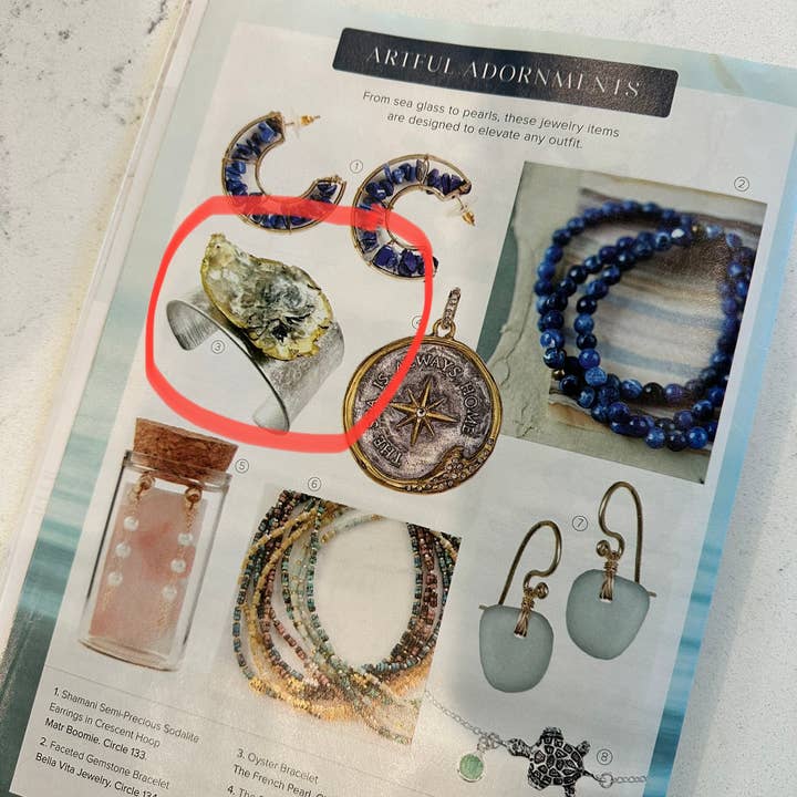 The French Pearl - Wholesale Cuff Bracelet - Chesapeake Bay Oyster Shell Cuff Bracelet - Coastal Jewelry10