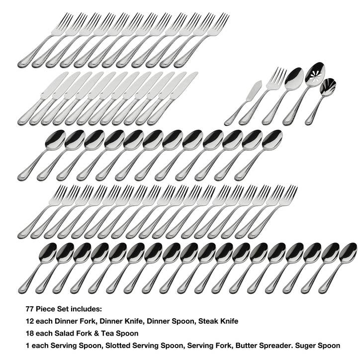 Godinger – wholesale Bestickset – 18/0 77PC REGAL BAND0