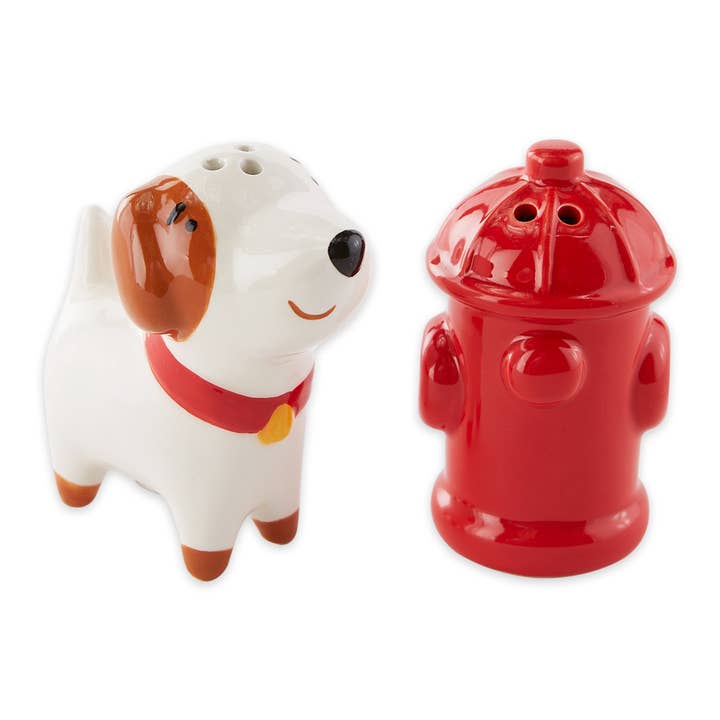 Design Imports - Wholesale Salt & Pepper Shaker Set - Dog And Fire Hydrant Ceramic Salt And Pepper Shaker