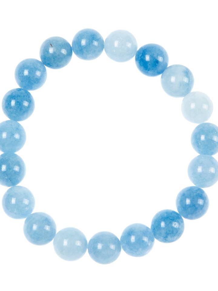 Bracciali Elastici in Pietra di Giada Blu B3434-10MM per la vendita all'ingrosso da parte di Ole