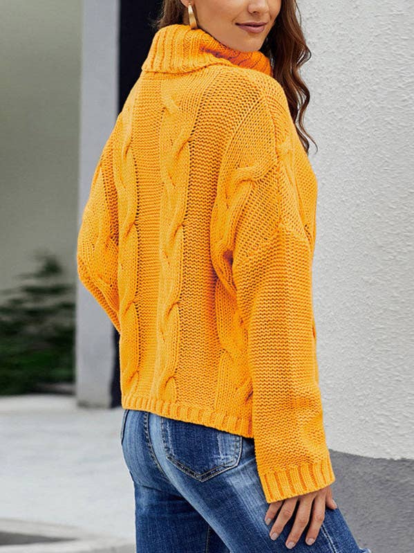 ShieldChic - Wholesale Knit Sweater - Women's - Jacquard High-Neck Long Sleeves Sweater Tops5