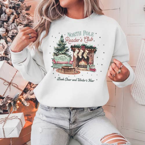 North Pole Readers Club Sweatshirt Tshirt Hoodie Christmas Winter Holiday for wholesale by Simply J4 Boutique