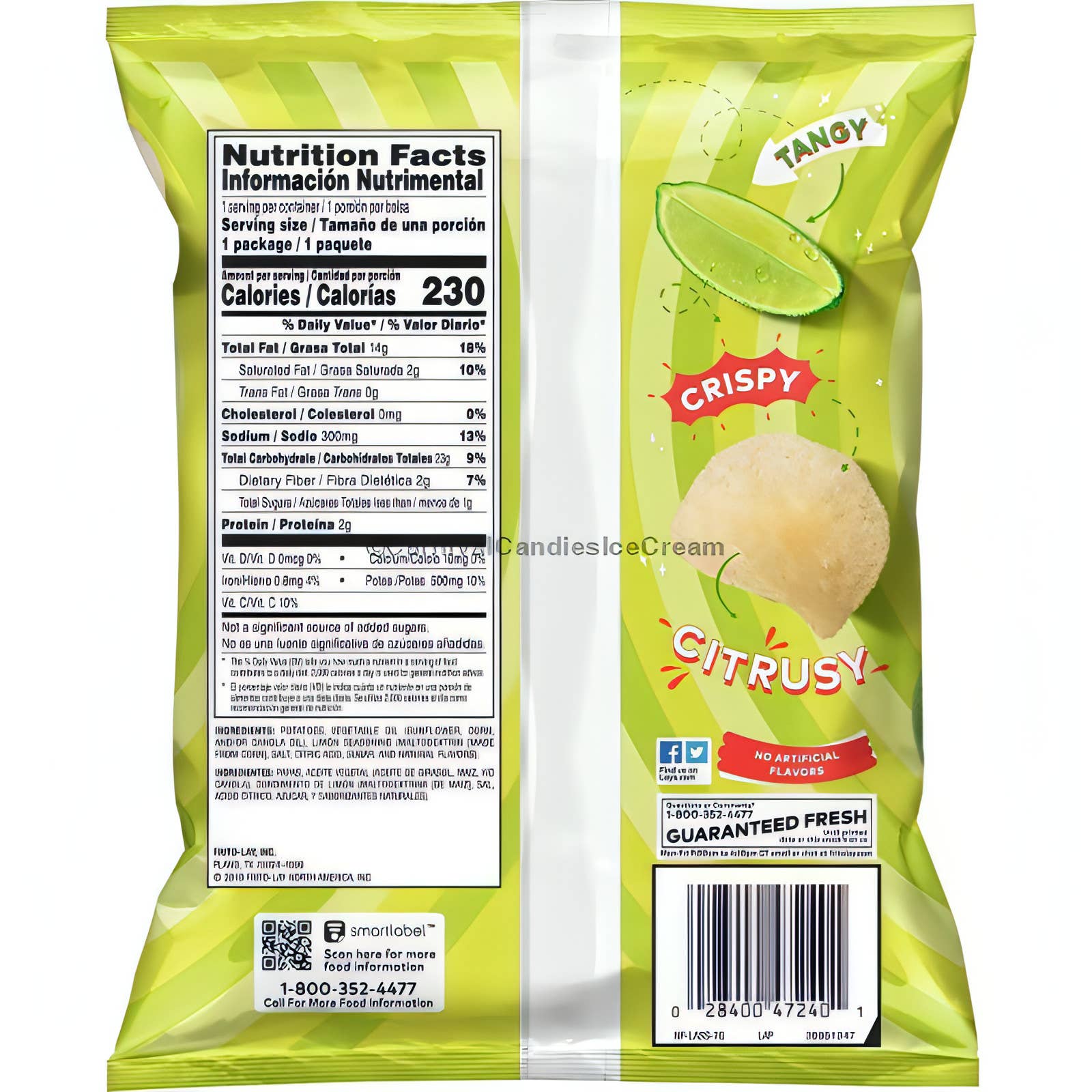 Carnival Candies & Ice Cream Inc. - Wholesale Chips - Lays Limon Potato Chips 1.5 Oz (64 Count Box) 1