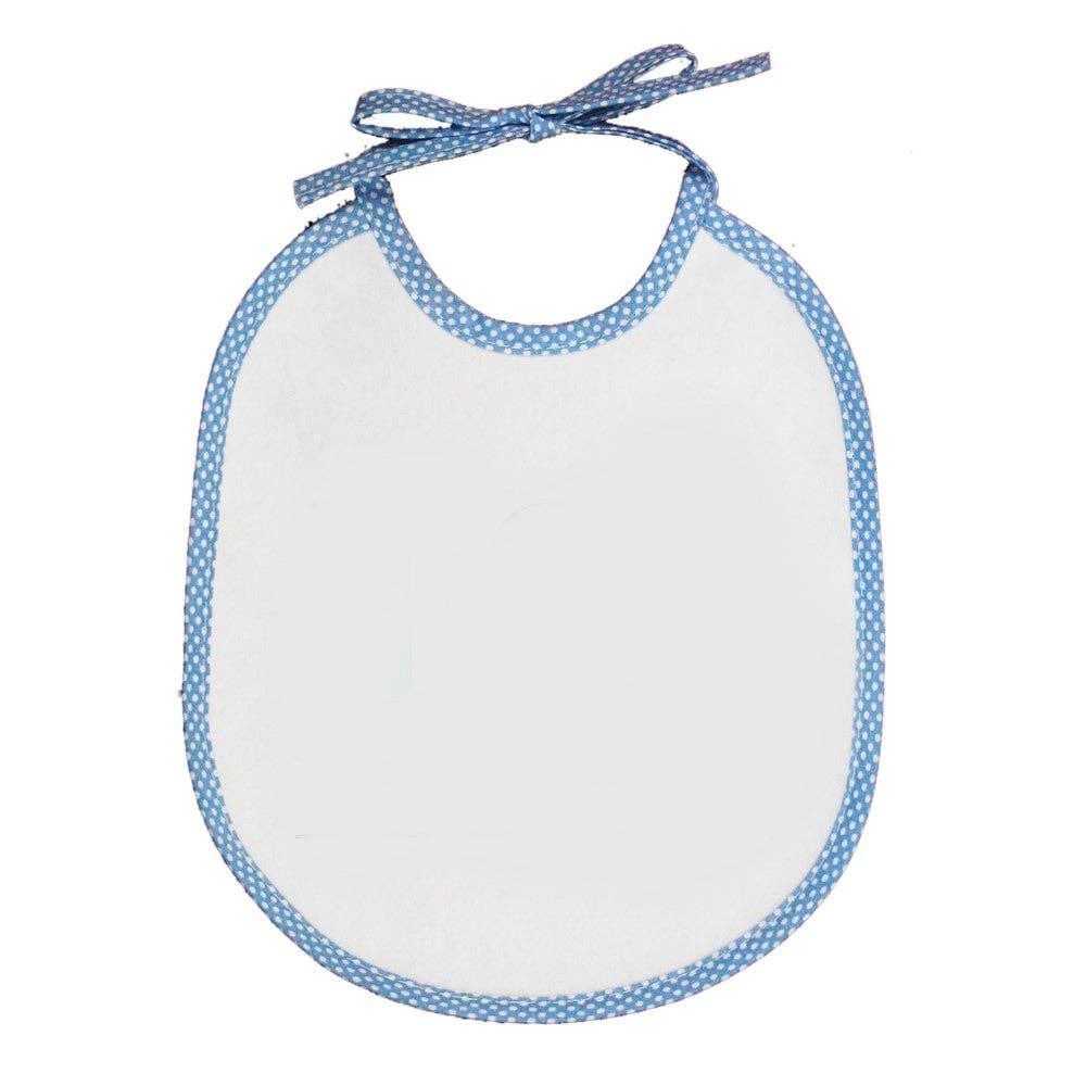 Almatex srl - Wholesale Slabbetje - Baby - Slabbetje VOOR SUBLIMATIE afm. 20x24 met linten en stippen biaisband3