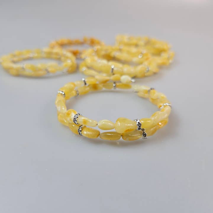 White amber bracelet snake gemstone adult souvenir jewelry for wholesale by AmberLithuania