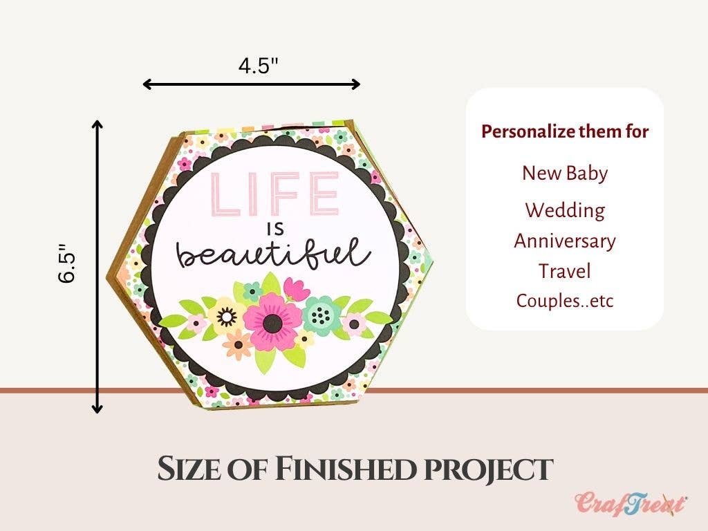 CrafTreat - Wholesale Scrapbook - Craftreat Scrapbook Blank Quick Folio - Hexagon Fold out4