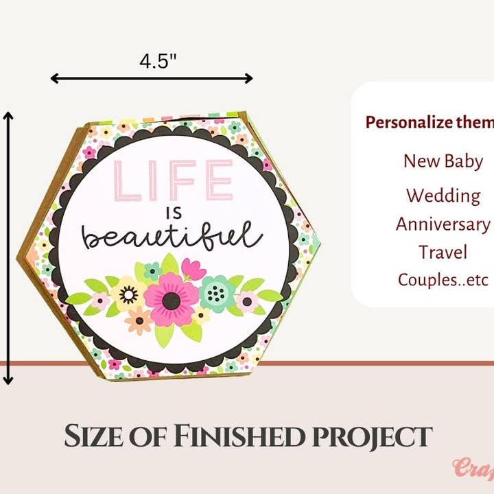 CrafTreat - Wholesale Scrapbook - Craftreat Scrapbook Blank Quick Folio - Hexagon Fold out4