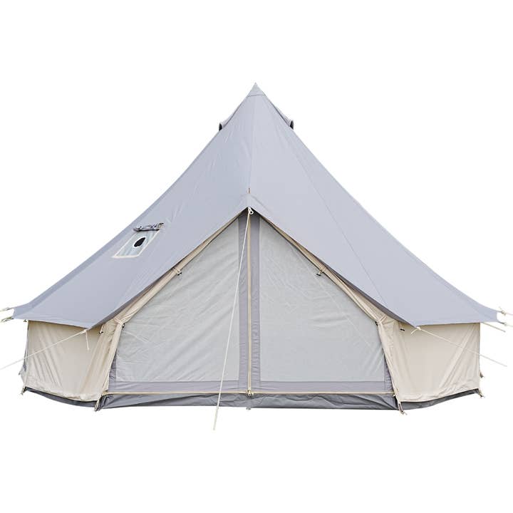 Trend Tents Inc - Wholesale Tent - Waterproof All-Season Gray Canvas Bell Tent with Stove Jack