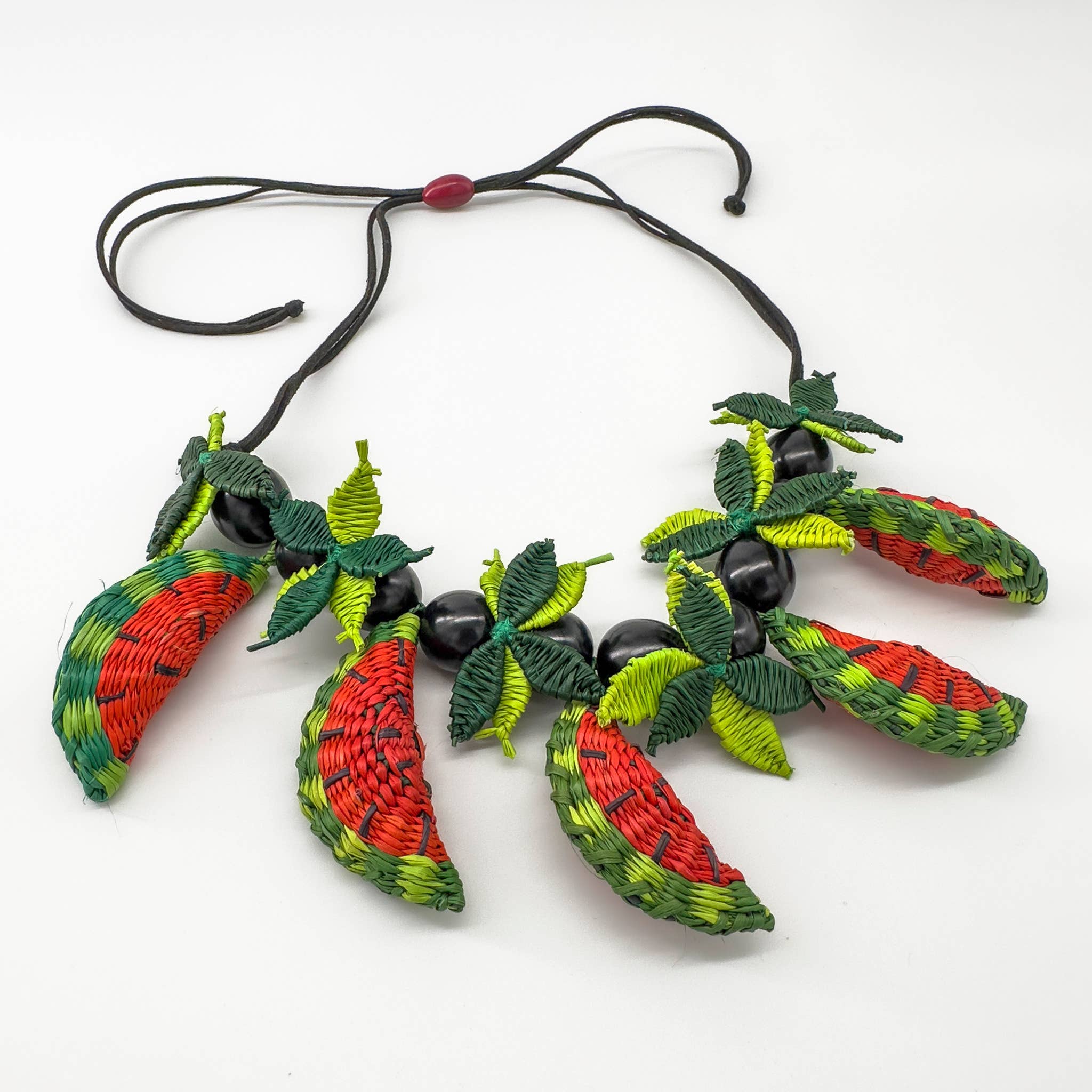 Belart Fair Trade - Wholesale Beaded/Pearl Necklace - Iraca Woven Fruta Cluster & Chicon Bead Necklace - Large4