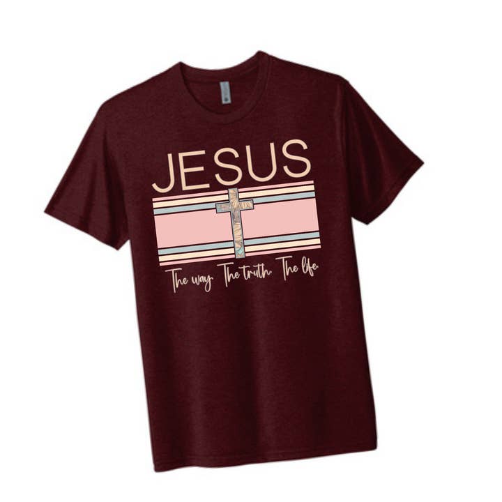 Jésus, le chemin. La vérité. La vie. Croix florale pour la vente par Grace by Herr