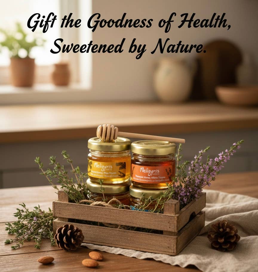 ALETA FARMS - Wholesale Honey - 4 Seasons Raw Greek Honey Gift Box – 4 Mini Jars (30g Each)8