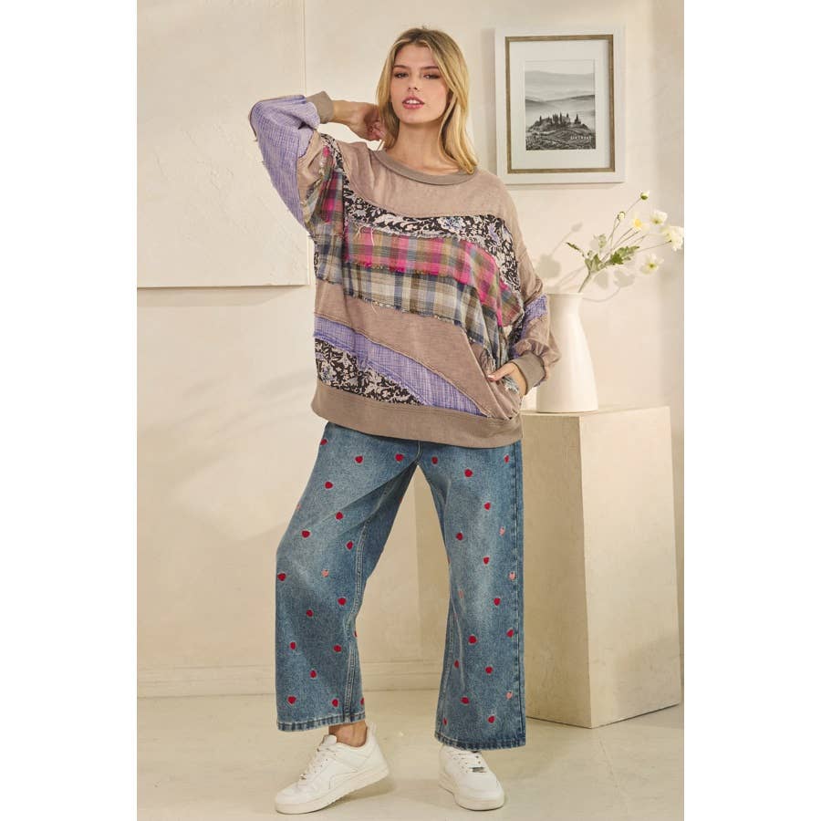 Oli&Hali - Vente Sweat-shirt – femme - HAUT À MANCHES LONGUES DÉTAILLÉ EN TISSU LAVÉ MIXTE14