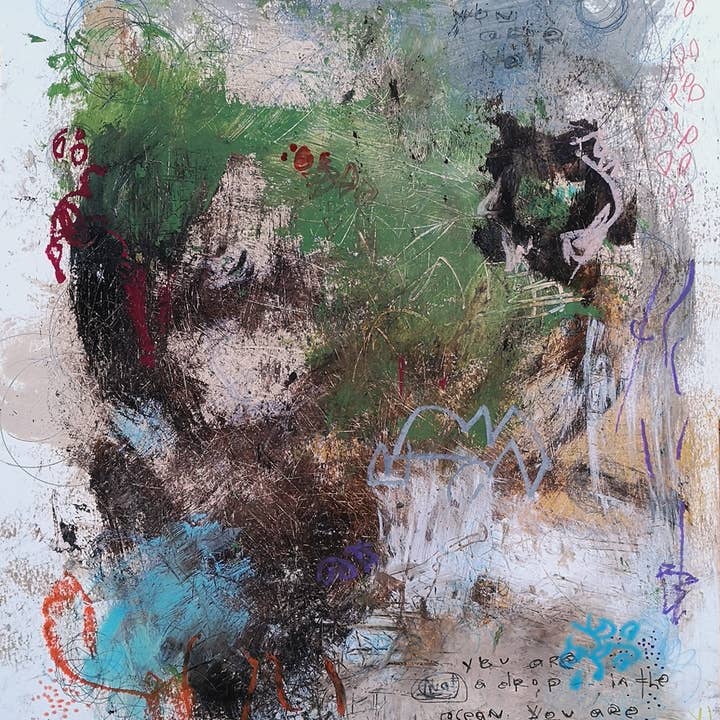 Abstrakte Leinwandkunst Druck <br>2020 Kollektion <br>Titel: in einem Tropfen<br> Michel Keck für den Großhandel von Michel Keck LLC