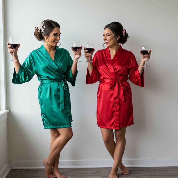 The Blissful - Wholesale Robe - Women's - Custom Satin Short Robes for Bride and Bridesmaid1