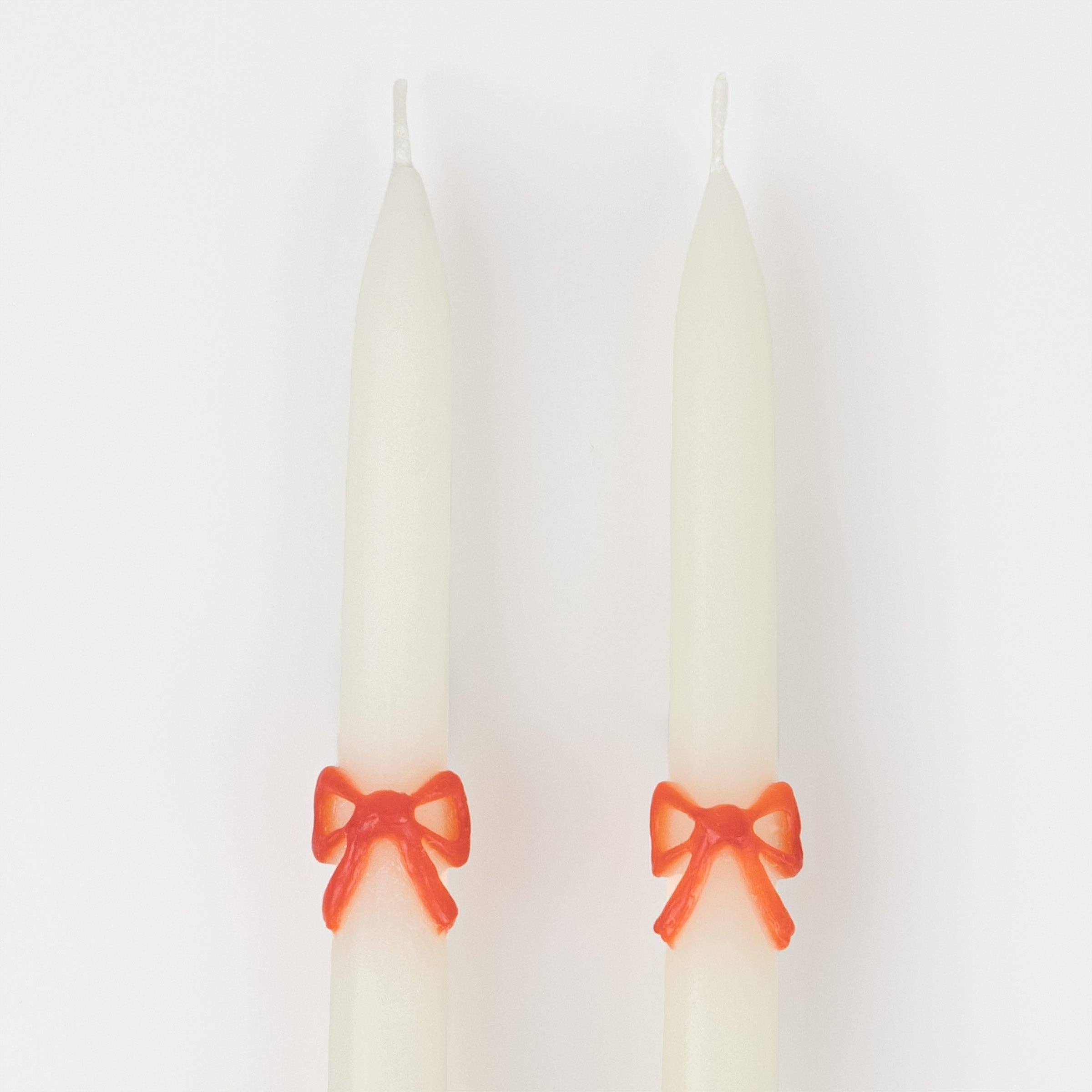 Meri Meri – wholesale Tapered candle/candlestick – Multi Colour Bow Taper Candles4