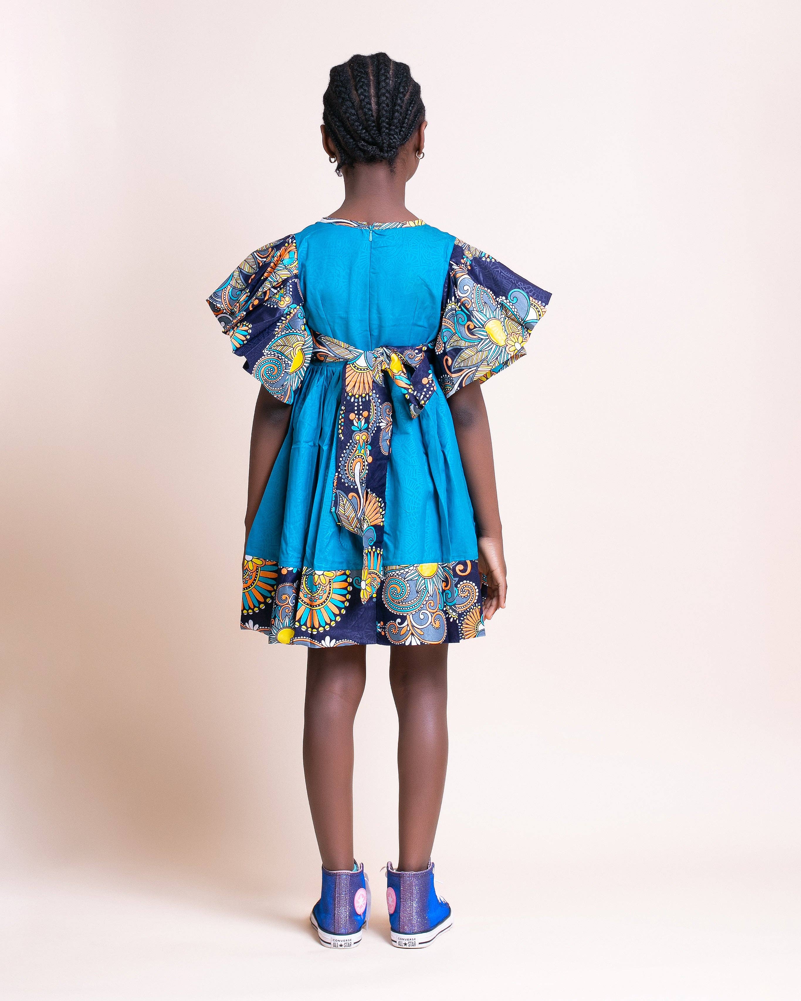 Abebi Modish - Vendita all'ingrosso Vestito - Bambini - Abiola Vestito per Bambini in Cotone Africano (Disponibile in altro tessuto)1